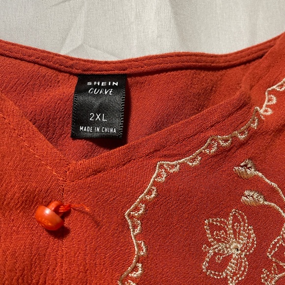 Embroidered Rust Top - Picture 9 of 13